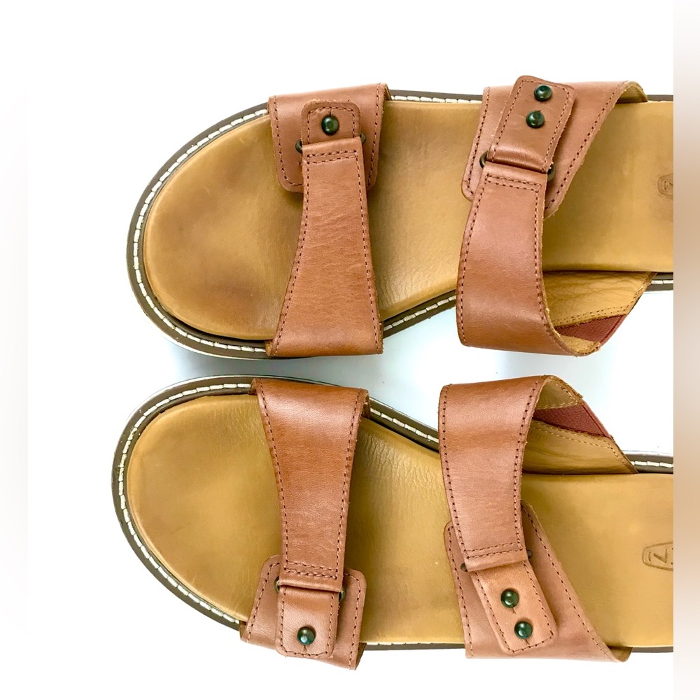Keen Women’s Lana Double Strap Tan Leather Slide Sandals Size 9 - Picture 8 of 16